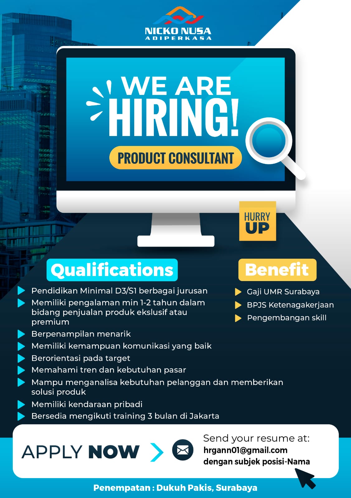 Loker Sales Dekkson Surabaya